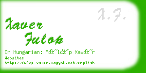 xaver fulop business card